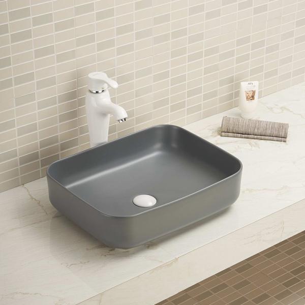 Quality Small Rectangular Counter Top Wash Basin Porcelain Vessel Sink 20 Inch wholesale