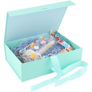 Foldable Magnetic Gift Box With Ribbon Rigid Cardboard Packaging Box For Perfume