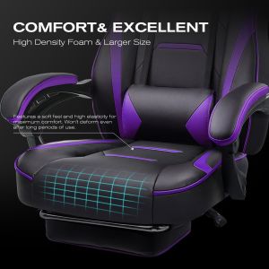 Ergonomic Gaming Chair with Footrest and 360 Swivel/ Height Adjust/Recliner