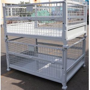 IBC Foldable Pallet Container Stackable Pallet Cage 50 * 50mm Wire Size