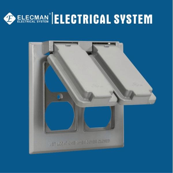 Quality Aluminum Duplex Receptacle Weatherproof Box Covers Device Mount 2 Gang wholesale