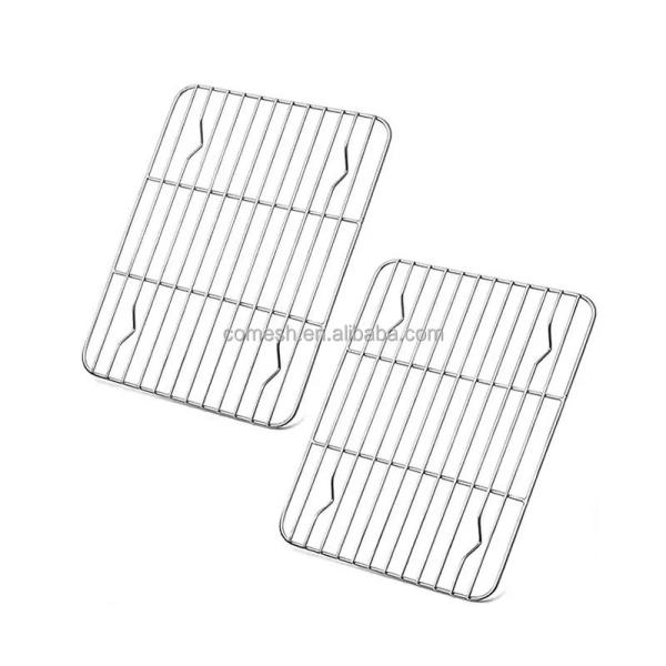 Custom Food Grade Barbecue Grill 304 Stainless Steel Rectangular Wire Mesh Baking Tray