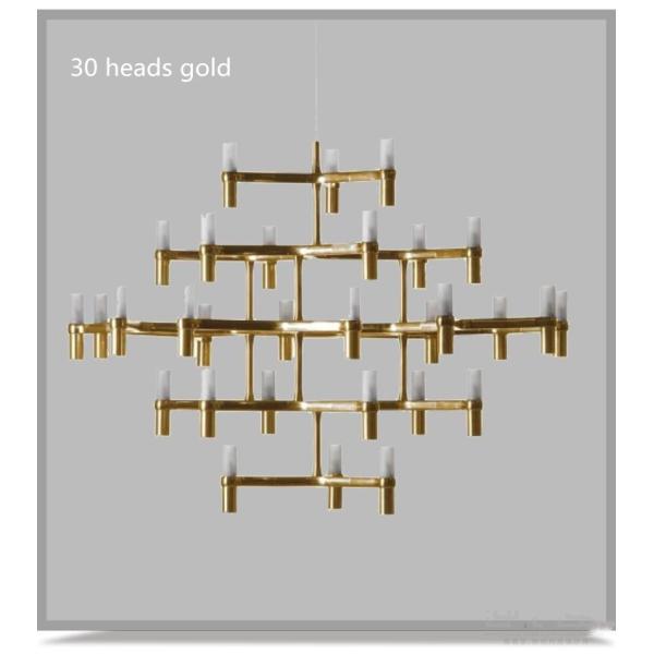 Art Design 12/30 heads LED Crown Major Gold pendant light lamp hall restaurant dining room Crown Major (WH-MI-84)