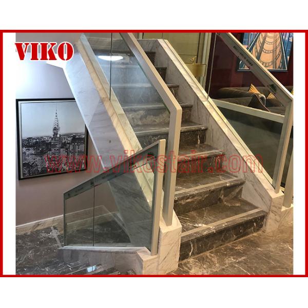 Quality Double Steel Plate Staircase VK33S Marble Tread，Beech Tread , Carbon Steel Stringer,Stainless Steel, Power Coated,， wholesale