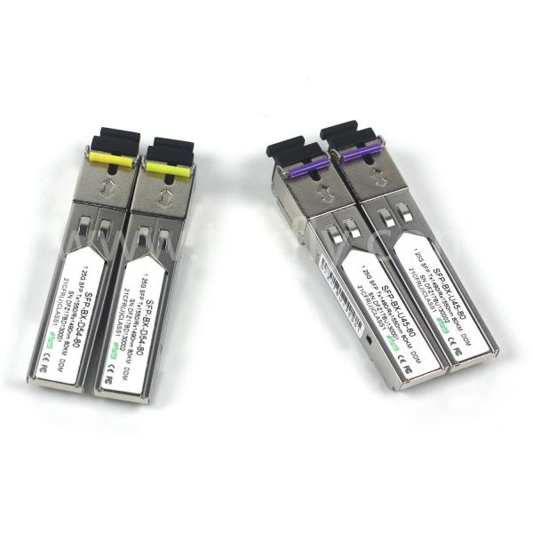 Quality 1.25G SFP BIDI OPTICAL TRANSCEIVER MODULE Tx1490/Rx1550nm 80KM SMF DDM LC CISCO JUNIPER HUAWEI COMPATIBLE wholesale