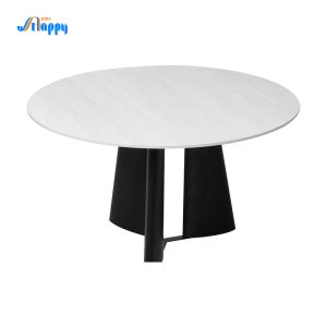 China Round Kitchen Mid Century Dining Table Modern Type With Ceramic Top on sale