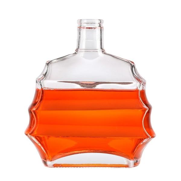 500ml 750ml Clear Liquor Glass Bottle for Brandy XO Whisky Custom Design and