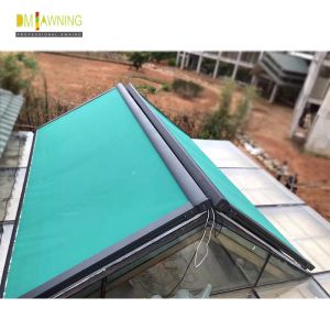 Polyester Retractable Roof Awning Remote Control Aluminum Retractable Awning