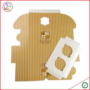 CMYK Printing White Card Made Paper Cupcake Boxes With Paper Insert