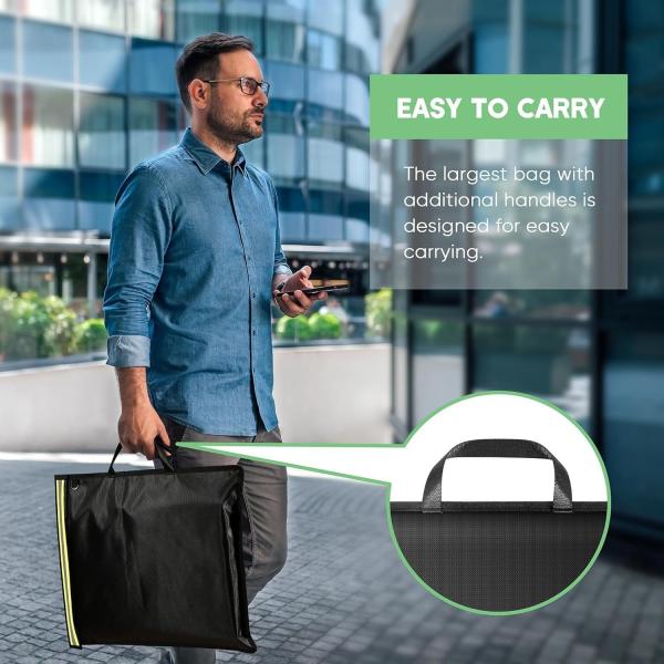 emf/rfid shielding fireproof large luminous faraday bag sets