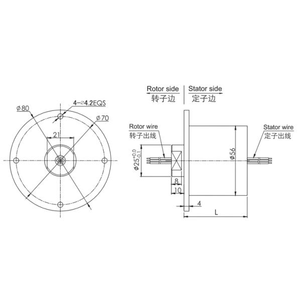 Customized 56mm Hobby Waterproof Slip Ring 12 Wires 2A