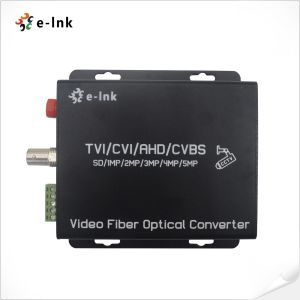 1 Channel 5MP HD AHD CVI TVI CVBS 4-in-1 Analog Video Fiber Converter For PTZ