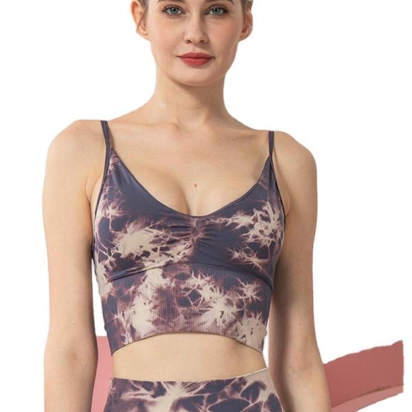 Quality Strapless Womens Longline Sports Bra Seamless Multicolor Patterned wholesale