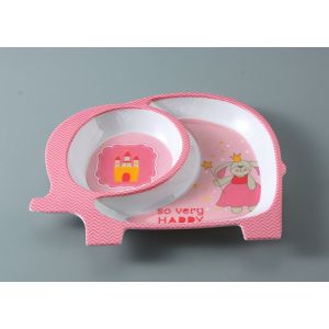 LFGB 5pc Divided Compartment Melamine Dinnerware Set