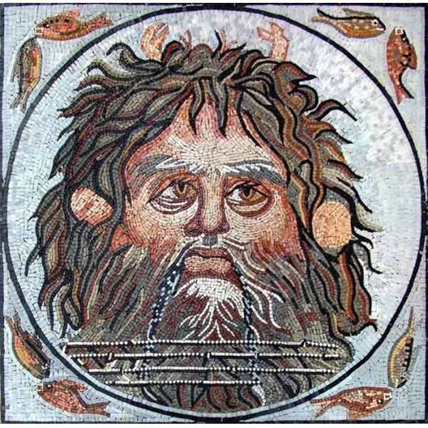 Quality Livingroom Oceans God  Mosaic Art Patterns Mosaic Wall Tiles Marble Material wholesale