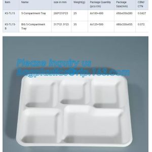 Compostable custom environmental biodegradable trays disposable sugarcane pulp