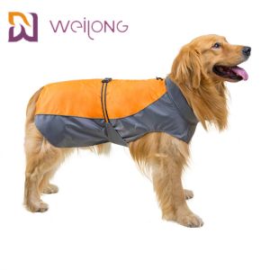 Low Permeability Reflective Stripe Buckle Dog Rain Suit Large Dog Raincoat