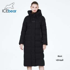 China 115cm Ladies Padded Winter Coats Cotton Black Padded Coat Womens on sale