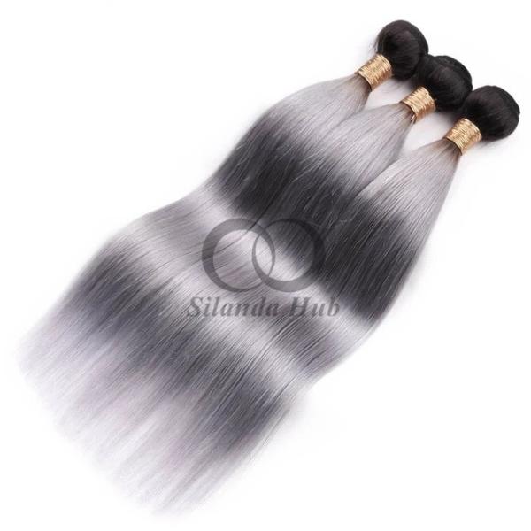 #T1B/Grey Straight Remy Human Hair Bundles Sew In Weave Bundles Brazilian Bundle Deals