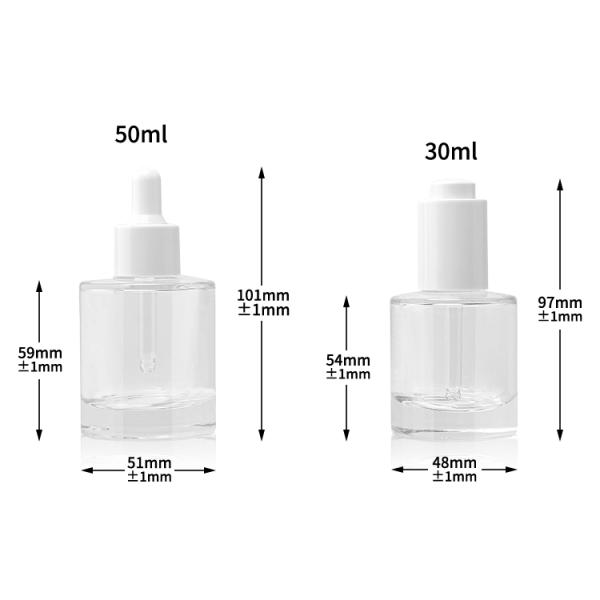 Serum Oil Dropper Glass Bottle Push Pump Clear Pipette 50ml