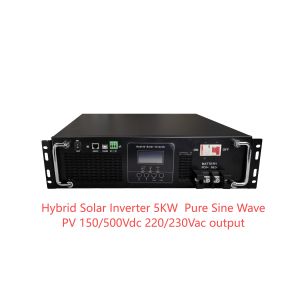 Rack Mount Pure Sine Ware Hybrid Solar Inverter 5KW PV 150/500Vdc 220/230Vac