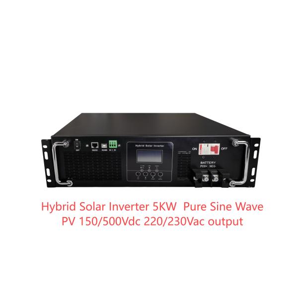 Rack Mount Pure Sine Ware Hybrid Solar Inverter 5KW PV 150/500Vdc 220/230Vac Output Wifi GPRS For BTS