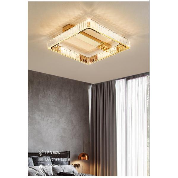 Luxury Living Room Smart Led Chandelier Modern Hall Glossy K9 Crystal Ceiling Chandelier(WH-CA-104)