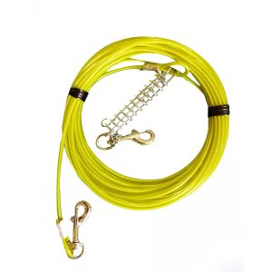 China Color PVC Coated Dog Tie Out Stake Heavy Duty 4.5mm With 15ft Length Up To 100 Lbs on sale