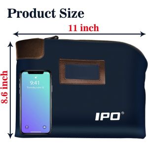 Waterproof Cash Bag with Lock and 2 Keys, 11 x 8.6 Inches, Canvas Documents Bag,