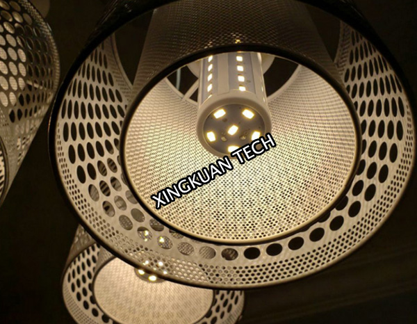 OEM ODM Punching Metal Mesh , perforated metal sheet for hotel decorative lamp