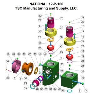 TSC F1600 mud pump fluid end, TSC 12P160 mud pump liner, TSC FB1600 mud pump