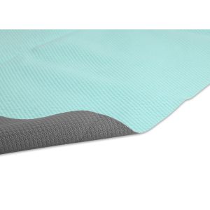 Blue Yoga Towel Anti Fatigue Non Slip With TPE Bottom For Relaxation