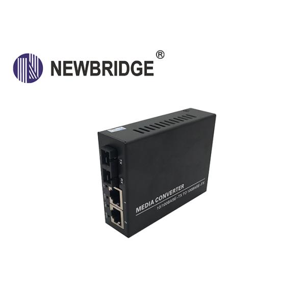10/100M optic Media Converter Dual Fiber Single mode with 2 RJ45 ports IP switch