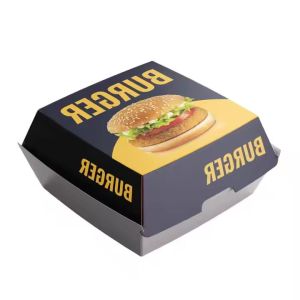 Custom Printed Burger Boxes Compostable Disposable Food Packaging for Restaurant