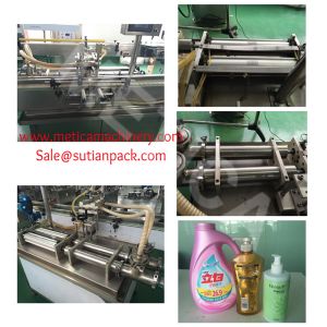 Pneumatic Paste Liquid Filling Machine 500BPH-800BPH Linear Motion Way