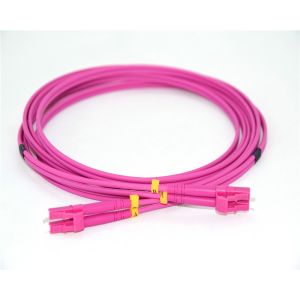 FTTX Network Fiber Optic Patch Cable Multimode LC UPC To LC UPC OM4 Pink