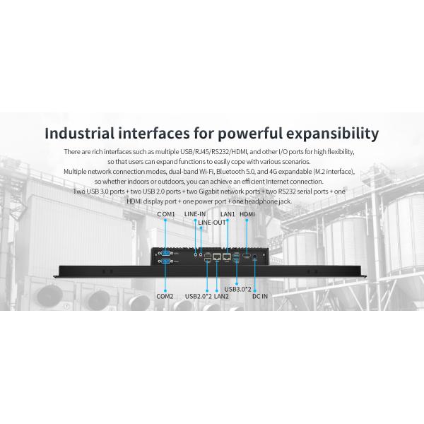 P21J 21.5 Inch Rugged Fanless Server Touch Screen Panel PC with Win10/11 and IP65 Rating