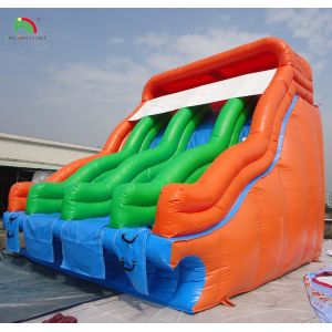 Inflatable Water Pool Red Closed Double Slides Children Bounce House Commercial