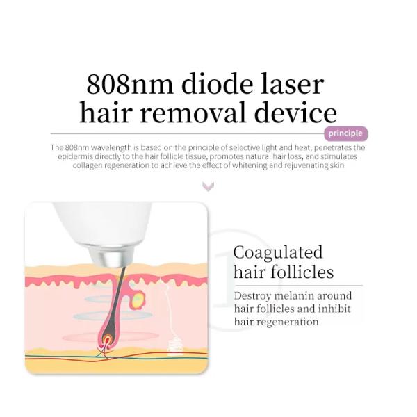Portable Painless 808nm Diode Laser Hair Machine And Skin Rejuvenation Device