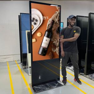Commercial Floor Standing Digital Signage Stand 43" 49" 55" 65" Touch Screen