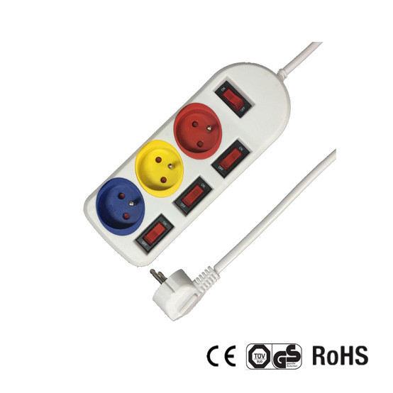 Quality NF CE Certificate 1.5m extension socket with Euro Plug wholesale
