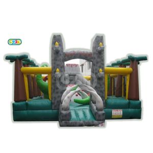 Dinosaur Jurassic Themed Inflatable Bounce House Combo Adventure Amusement
