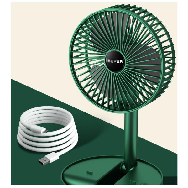 Foldable Telescopic USB Battery Fan for Hotel 2000mah Battery Air Cooling Fan 3 Speed Choice