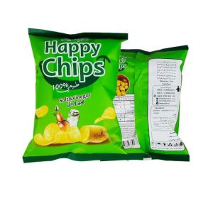 Custom Food Popcorn Potato Chips three side seal pouch for Snack