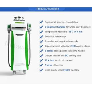 Cryolipolysis Slimming Machine with Cavitaion RF Cryo handles for fat freeze