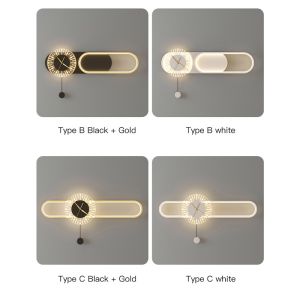 Modern Style Design Wall Lamp For Living Room Bedroom Background Hotel Clock