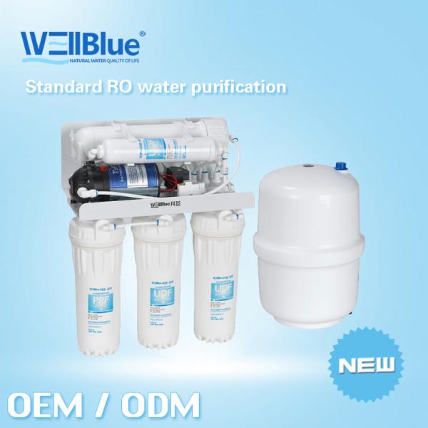 5 Stages Undersink Reverse Osmosis Water Filter Machine 3.2 G Steel Tank 110V