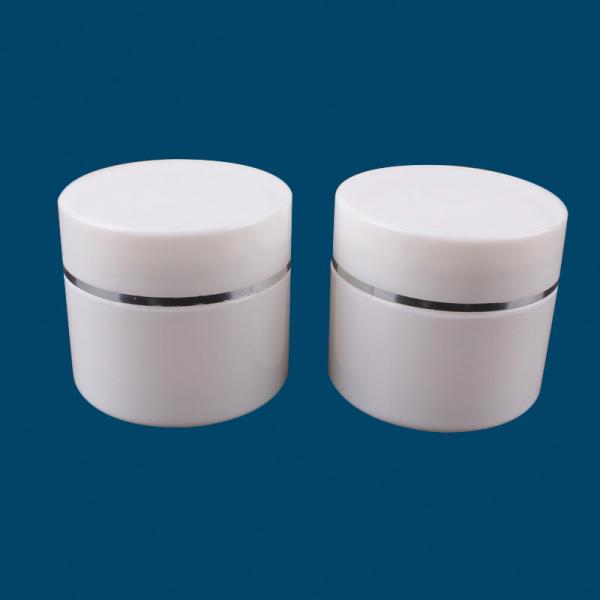 Double Layer Cosmetic Containers Plastic White Frosted Eco Friendly Used In Business