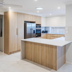 China Plain Wooden Textured Laminate Cabinets Custom White Melamine Modern on sale