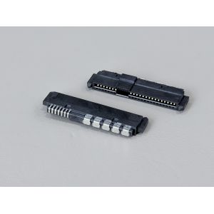 SAS 29P Right-Angle Solder wire Female Cable Connector with Positioning Peg, 15U